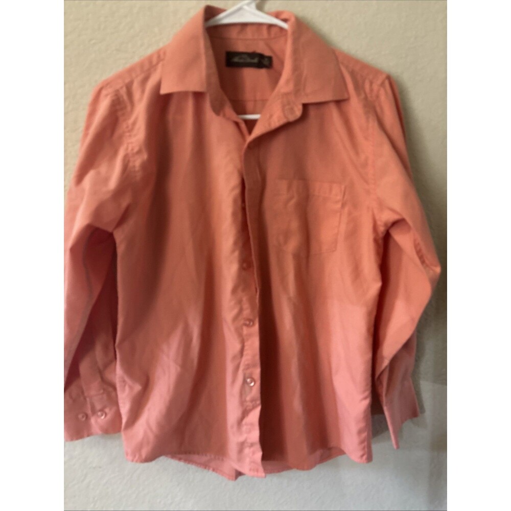 ALBERTO DANELLI Orange button up boys  dress shirt Medium 10-12